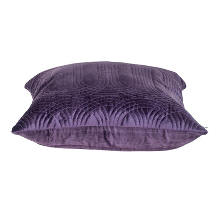 Quilted Velvet Purple Square Throw Pillow
