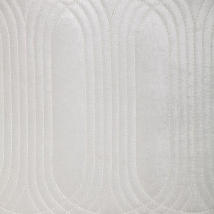 Quilted Velvet White Square Throw Pillow