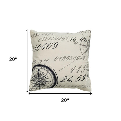 Black and Ivory Classic Nautical Down Throw Pillow