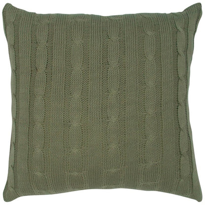 Olive Green Knit Sweater Stripe Down Throw Pillow