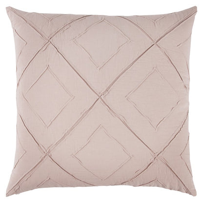 Blush Pin Tuck Diamond Pattern Throw Pillow