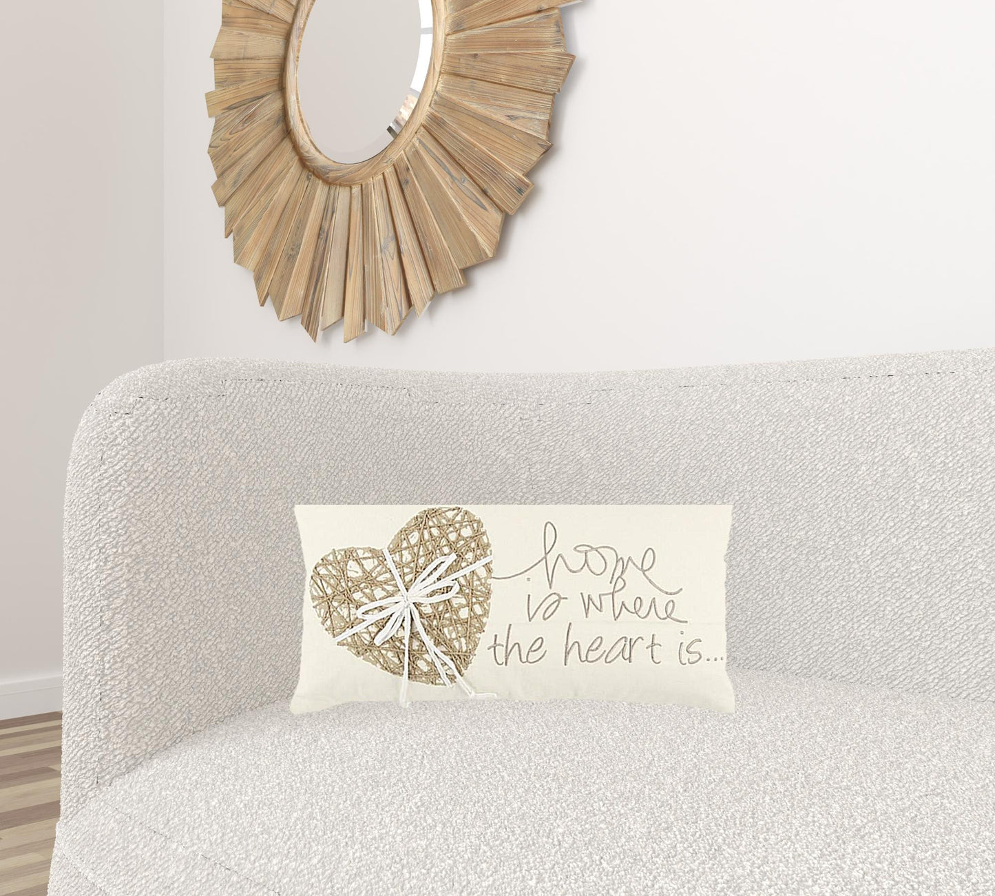 Ivory Home is Where the Heart Is Lumbar Pillow