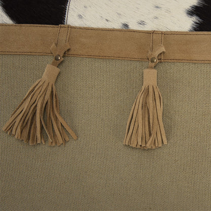Brown Tassel Embellished Decorative Throw Pillow