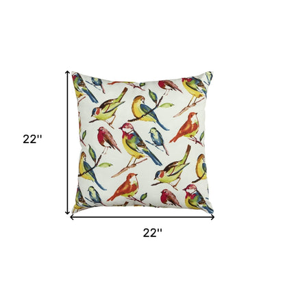 Multicolored Sparrow Indoor Outdoor Throw Pillow