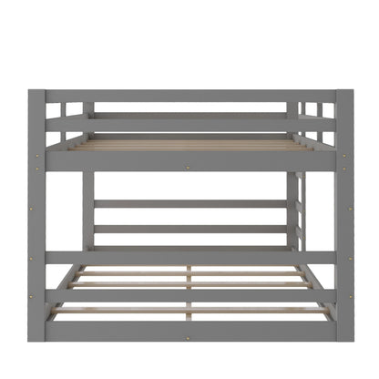 Pastel Gray Full Over Full Dual Ladder Bunk Bed