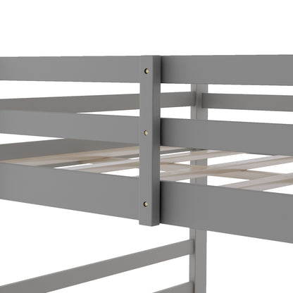 Pastel Gray Full Over Full Dual Ladder Bunk Bed