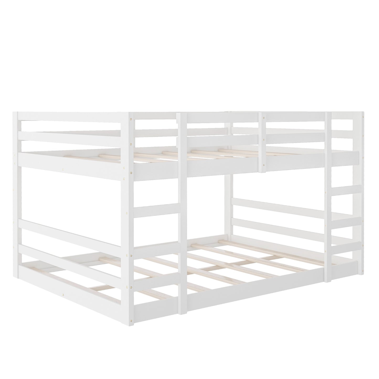 Pastel White Full Over Full Dual Ladder Bunk Bed