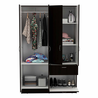 Black and White Tall Four Door Closet