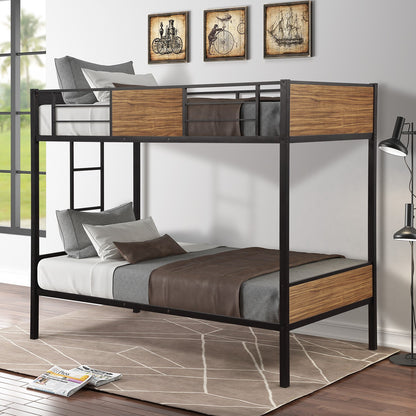 Black Brown Twin Over Twin Bunk Bed