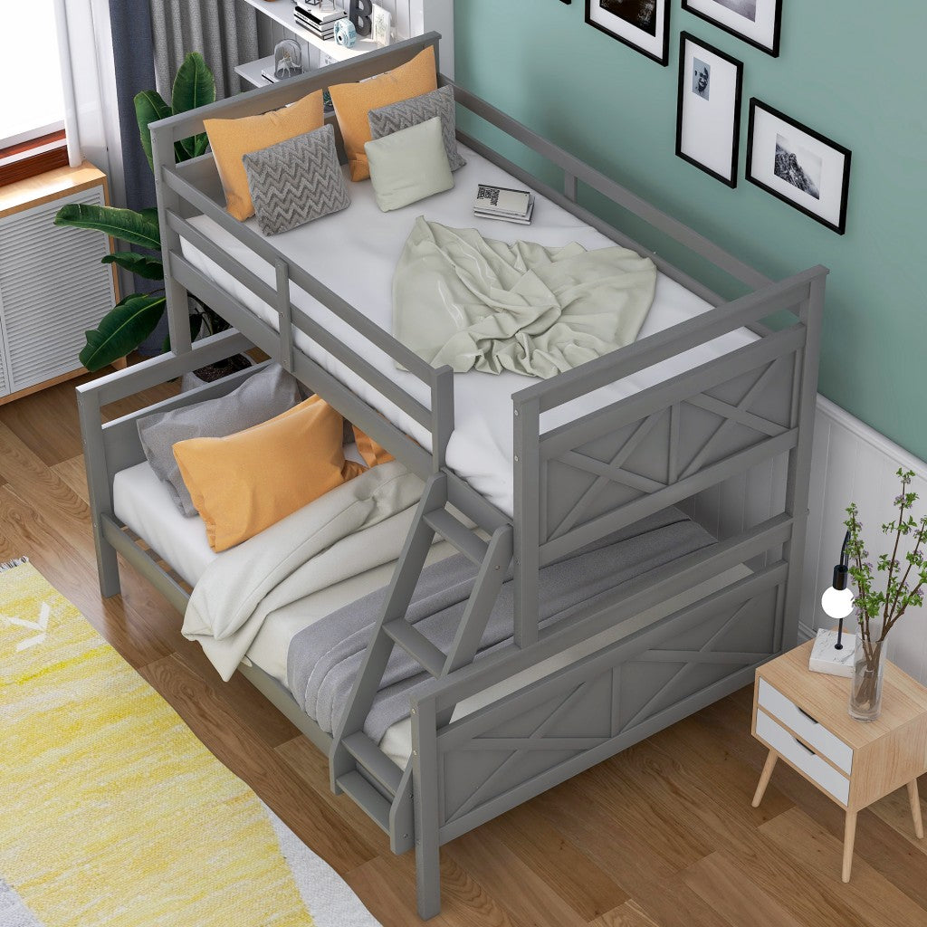 Gray Twin Over Full Size Bunk Bed