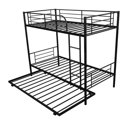 Black Twin over Twin Traditional Steel Bunk Bed