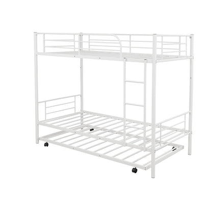 White Twin over Twin Traditional Steel Bunk Bed