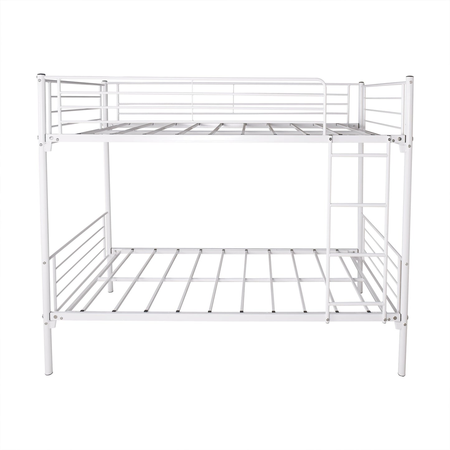 White Heavy Duty Twin Over Full Metal Bunk Bed