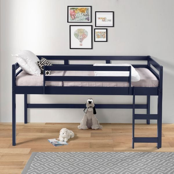 Twin Loft Bed Navy Blue Finish