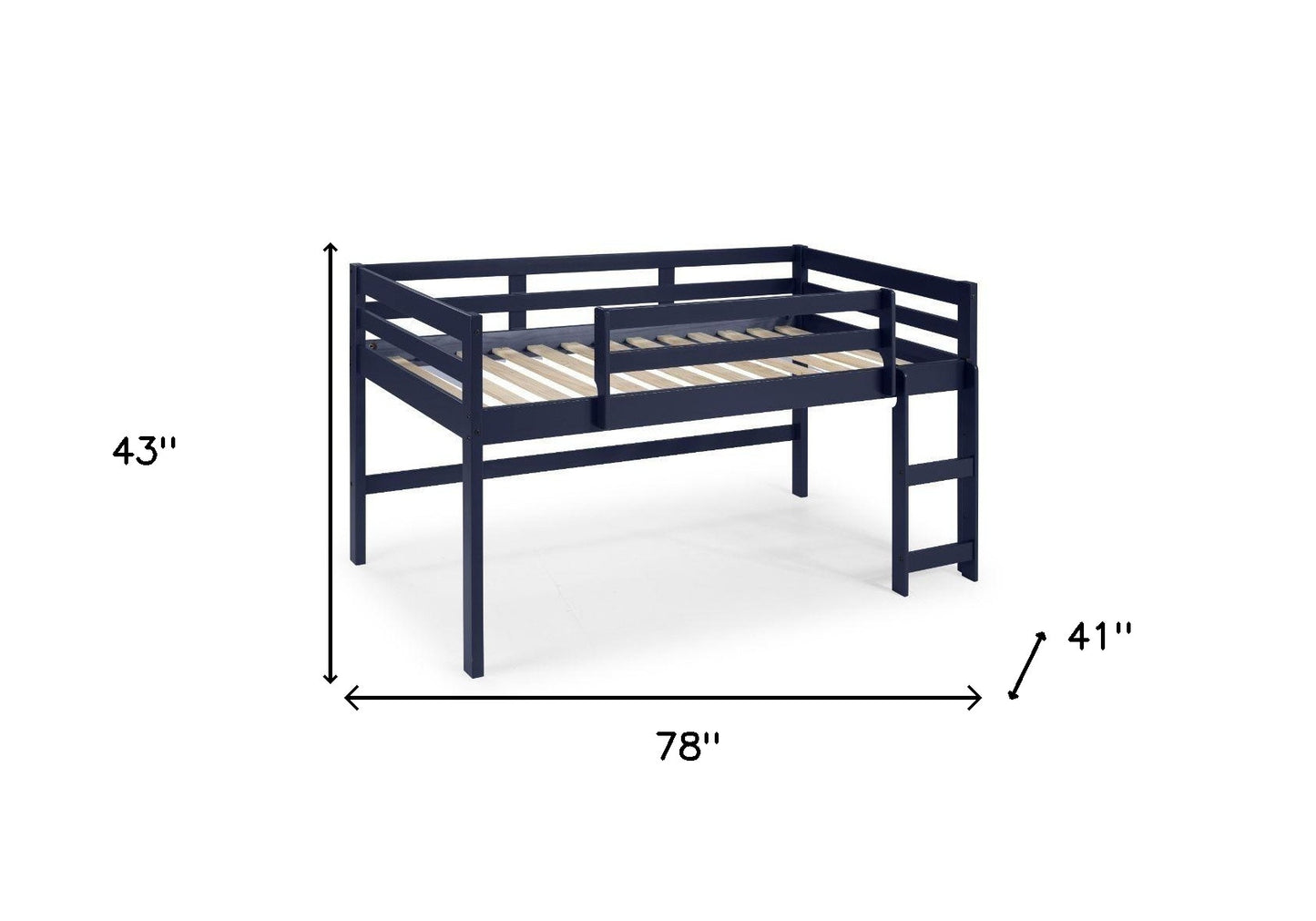 Twin Loft Bed Navy Blue Finish