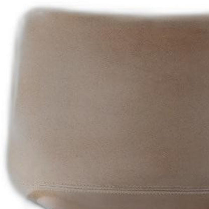 Set of Two Modern Carmel Faux Leather Bar Stools with Low Back