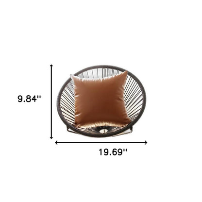 Decorative Vegan Faux Leather Throw Pillow