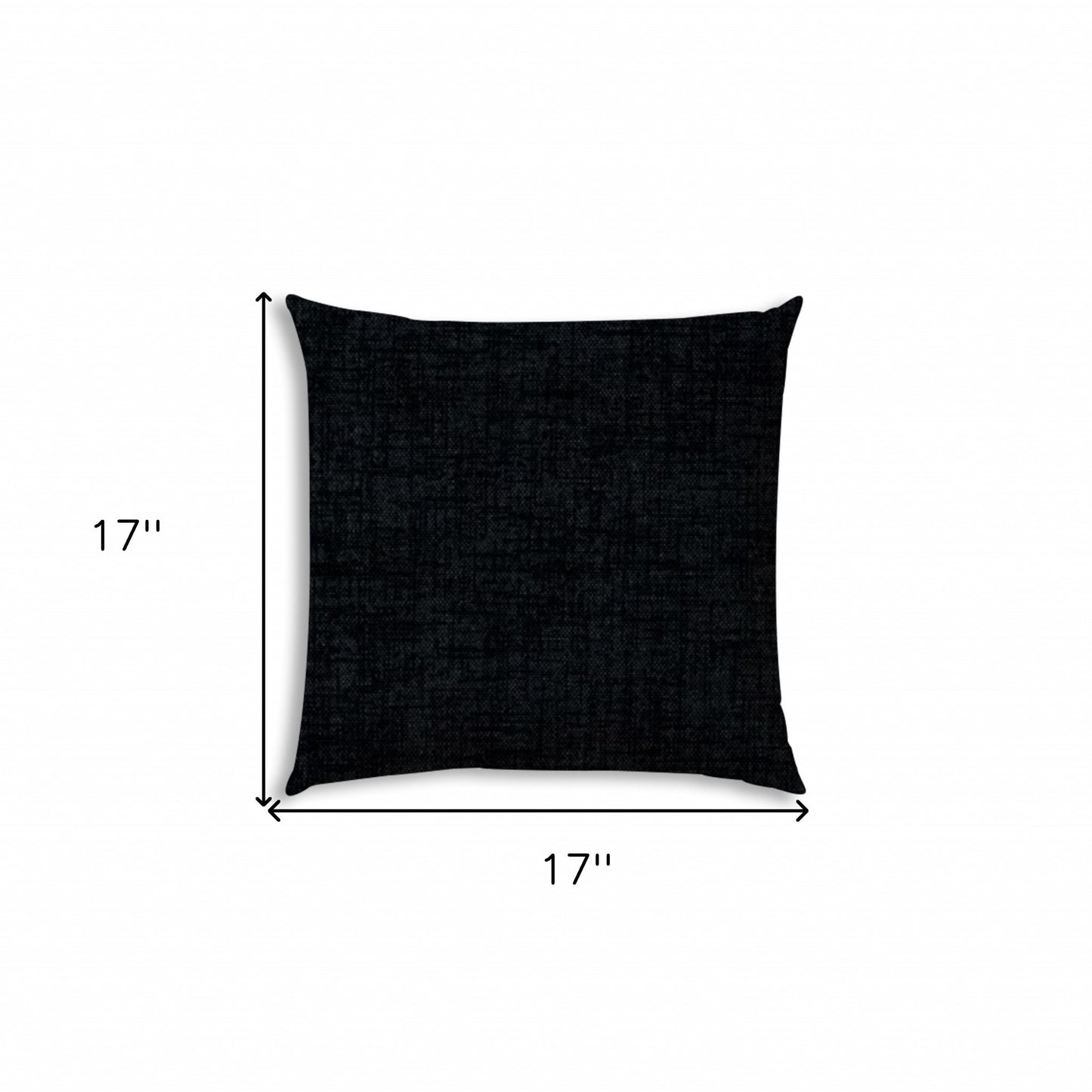 17" X 17" Gray And Black Blown Seam Solid Color Lumbar Indoor Outdoor Pillow
