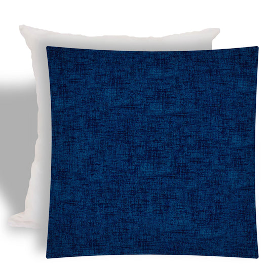 17" X 17" Medium Blue Zippered Solid Color Throw Indoor Outdoor Pillow