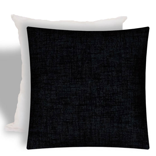 17" X 17" Gray And Black Zippered Solid Color Throw Indoor Outdoor Pillow