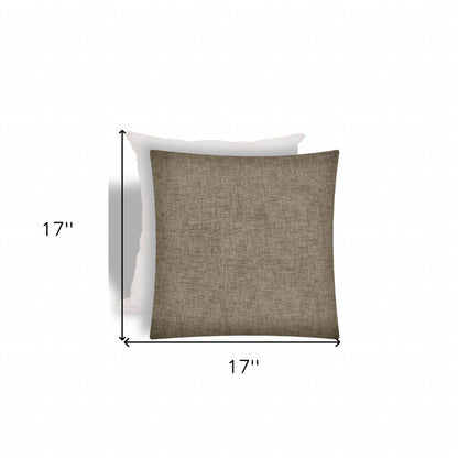 17" X 17" Taupe And Taupe Zippered Solid Color Throw Indoor Outdoor Pillow
