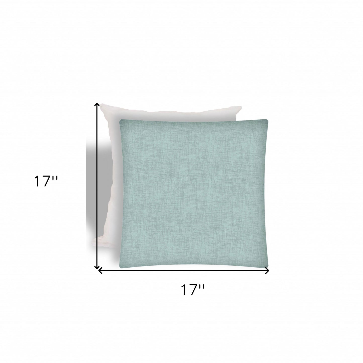 17" X 17" Seafoam Zippered Solid Color Throw Indoor Outdoor Pillow
