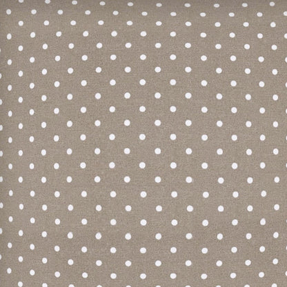 17" X 17" Taupe And White Zippered Polka Dots Throw Indoor Outdoor Pillow
