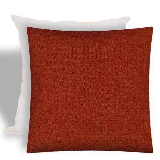 17" X 17" Brick And Red Zippered Solid Color Throw Indoor Outdoor Pillow