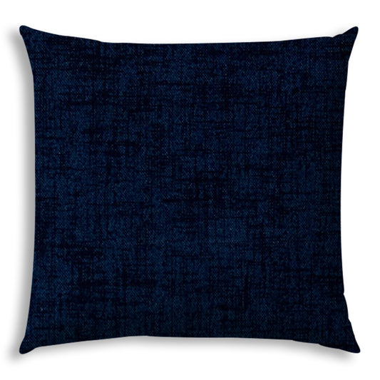 20" X 20" Medium Blue Blown Seam Solid Color Throw Indoor Outdoor Pillow