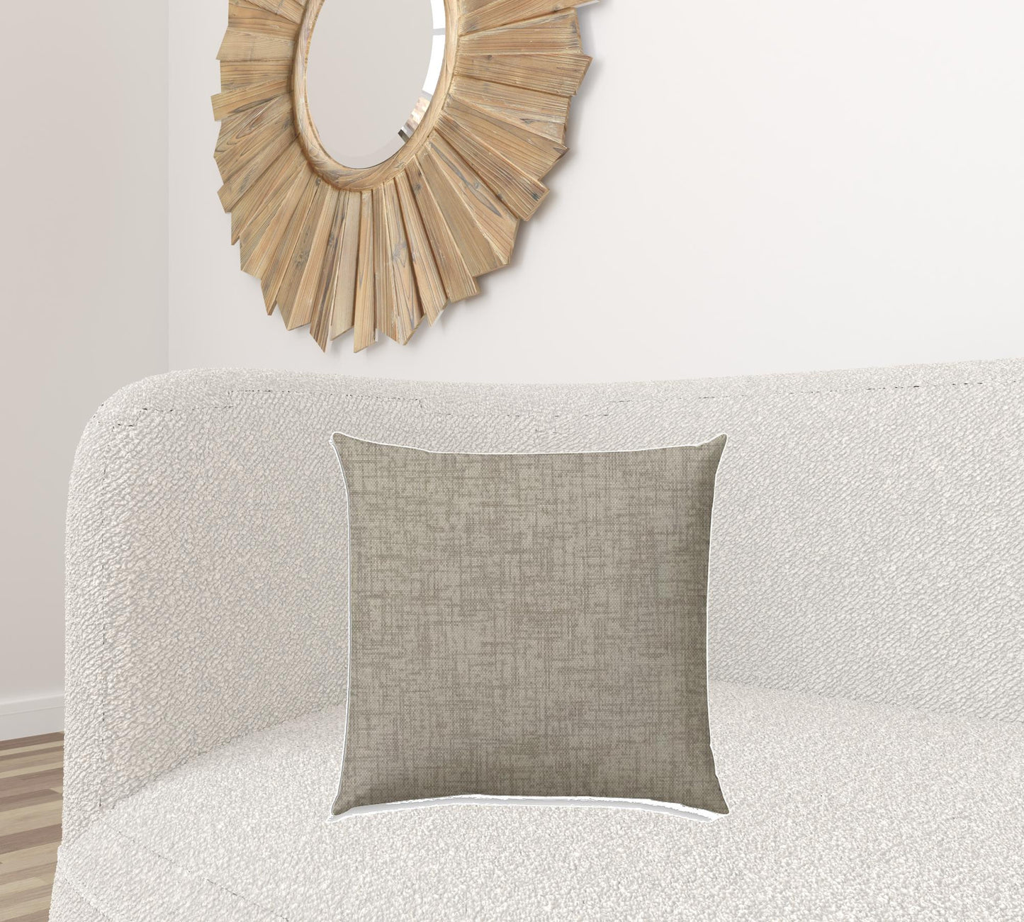 20" X 20" Light Taupe Blown Seam Solid Color Throw Indoor Outdoor Pillow