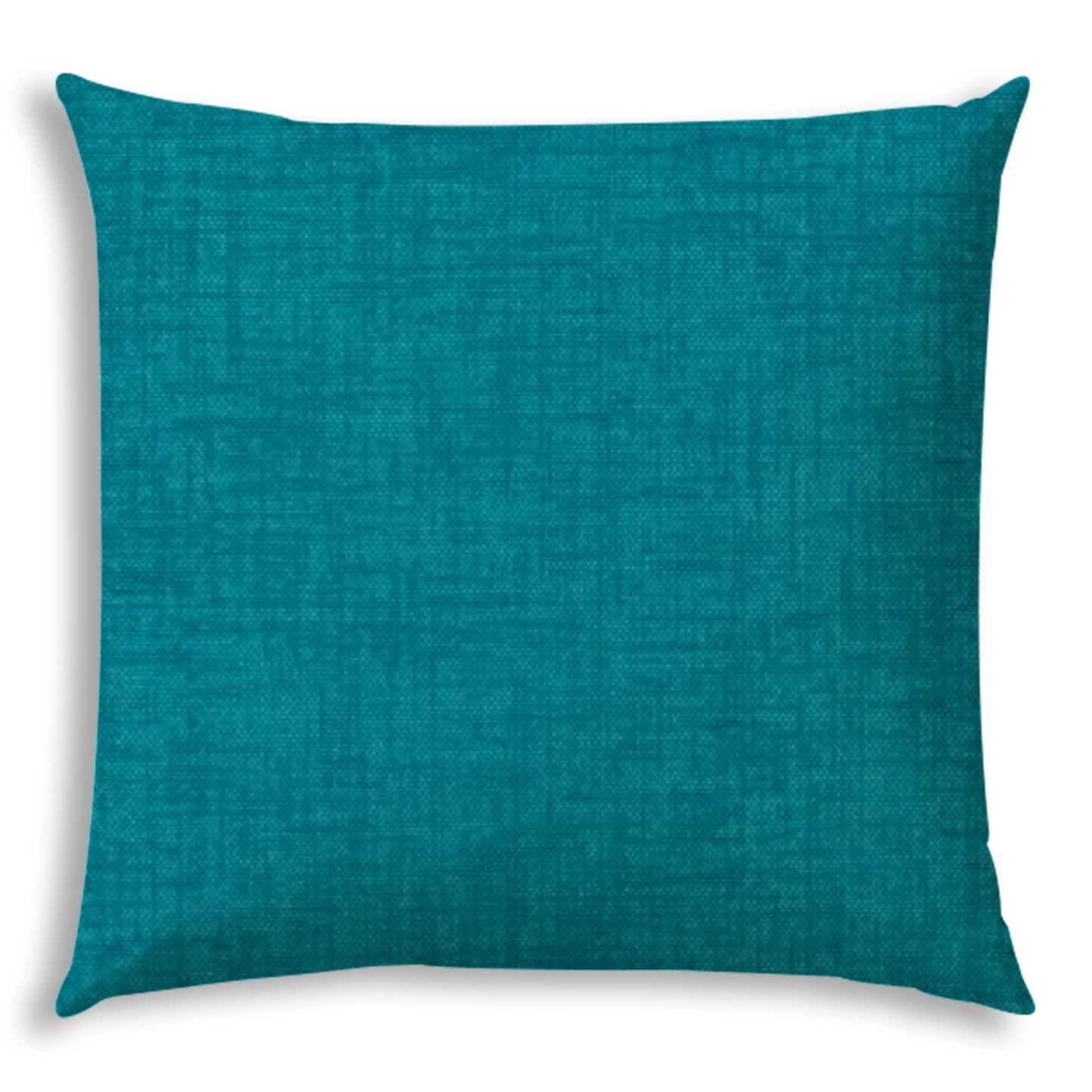 20" x 20" Teal Blue Blown Seam Solid Color Indoor Outdoor Throw Pillow