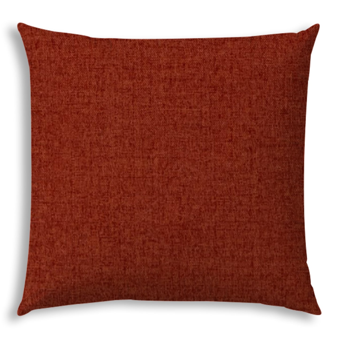 20" X 20" Brick And Red Blown Seam Solid Color Throw Indoor Outdoor Pillow