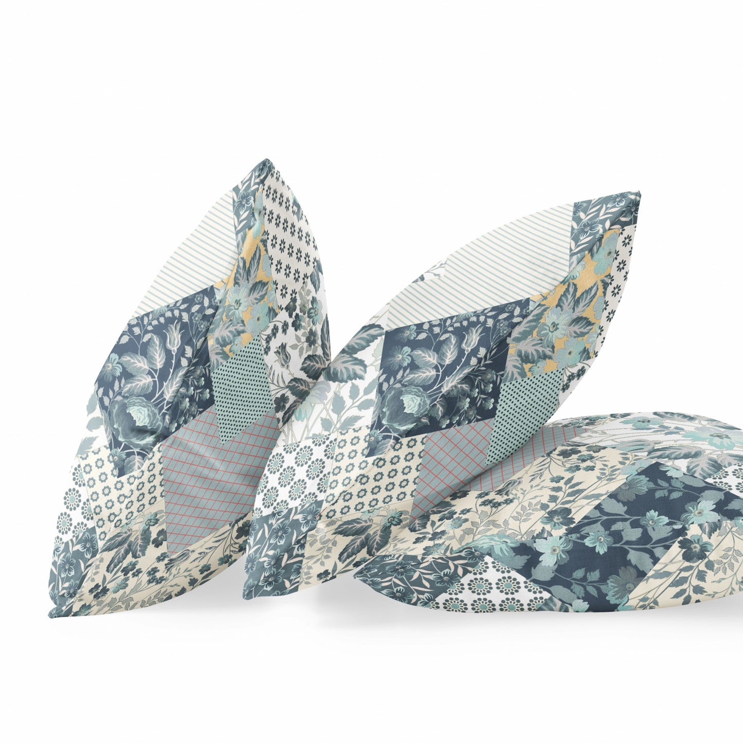 18" Gray White Floral Suede Throw Pillow