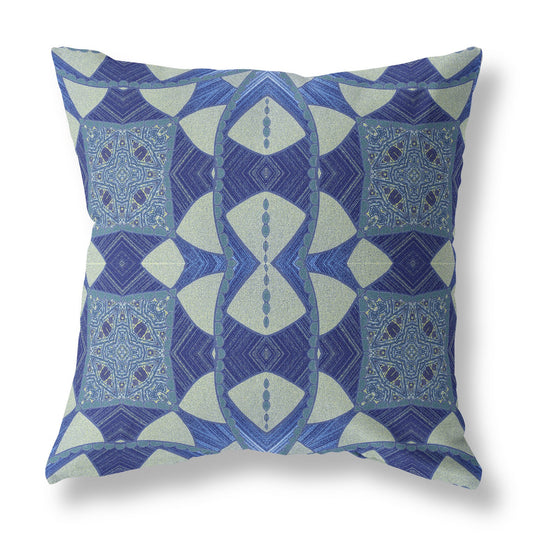 18" Dark Blue Cosmic Circle Boho Suede Throw Pillow