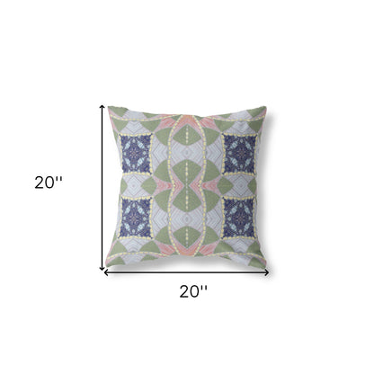 18" Green Pink Cosmic Circle Boho Suede Throw Pillow