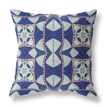 16" Indigo Pink Cosmic Circle Boho Suede Throw Pillow