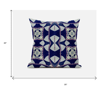 18" Indigo Pink Cosmic Circle Boho Suede Throw Pillow