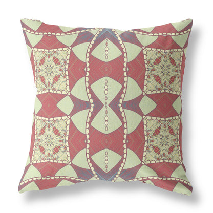 18" Muted Magenta Cosmic Circle Boho Suede Throw Pillow