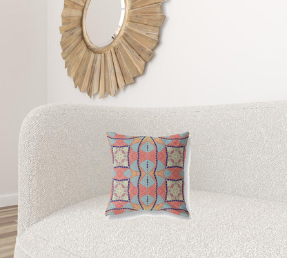 16" Red Indigo Cosmic Circle Boho Suede Throw Pillow