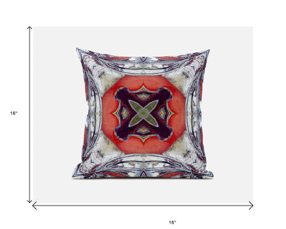 16” Gray Peach Geo Tribal Suede Throw Pillow