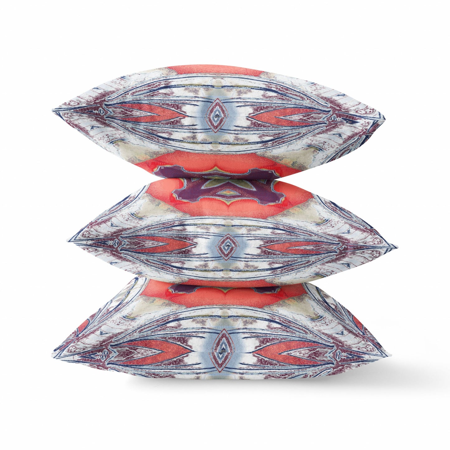 18” Gray Peach Geo Tribal Suede Throw Pillow