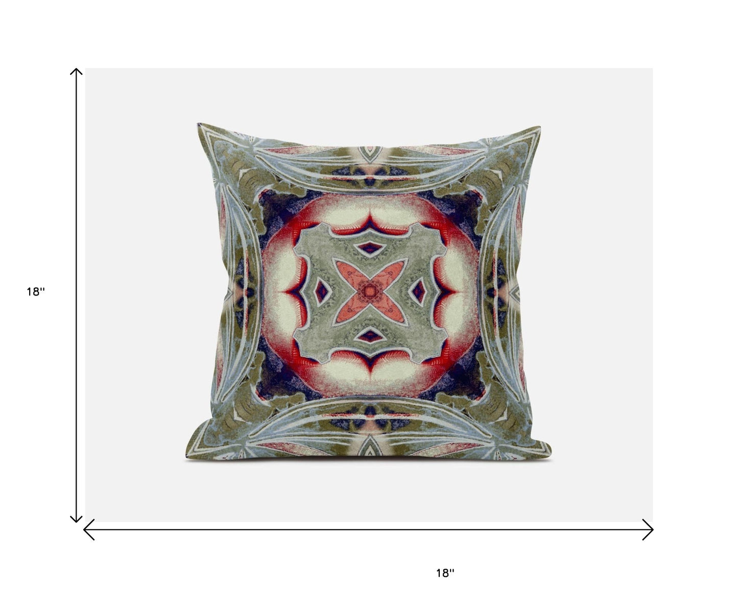 18” Sage Pink Geo Tribal Suede Throw Pillow