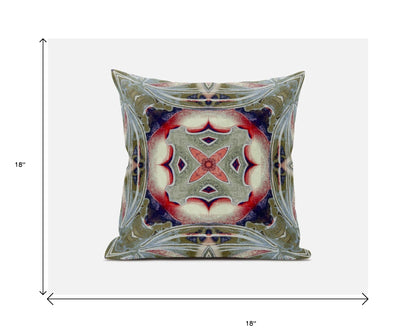 18” Sage Pink Geo Tribal Suede Throw Pillow