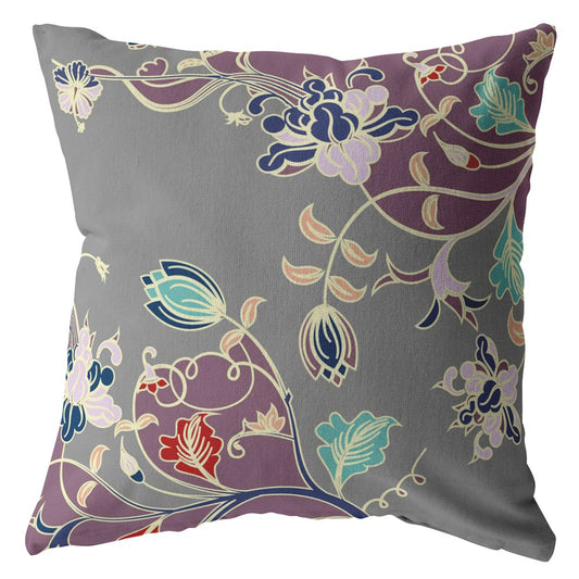 16" Orange Red Garden Decorative Suede Throw Pillow