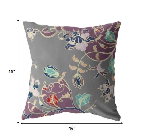 16" Orange Red Garden Decorative Suede Throw Pillow