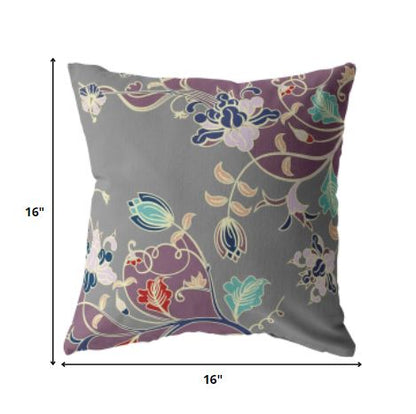 16" Orange Red Garden Decorative Suede Throw Pillow
