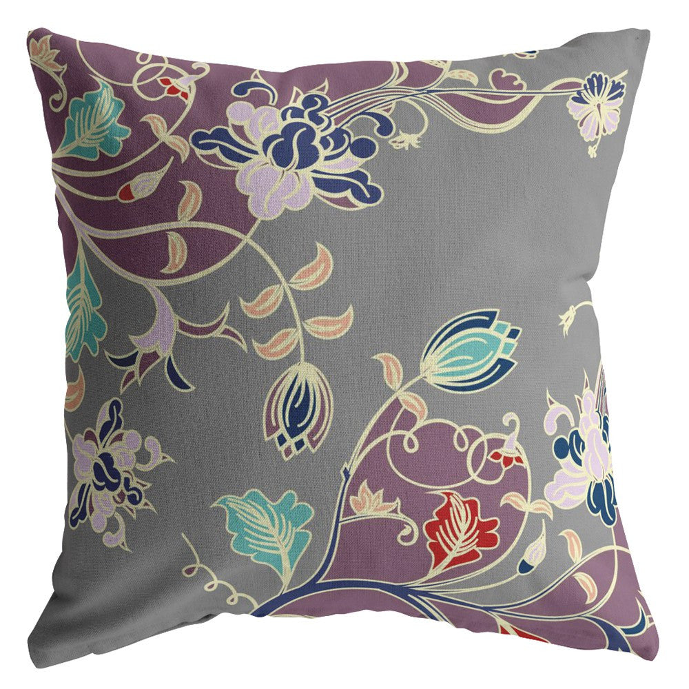 16" Orange Red Garden Decorative Suede Throw Pillow