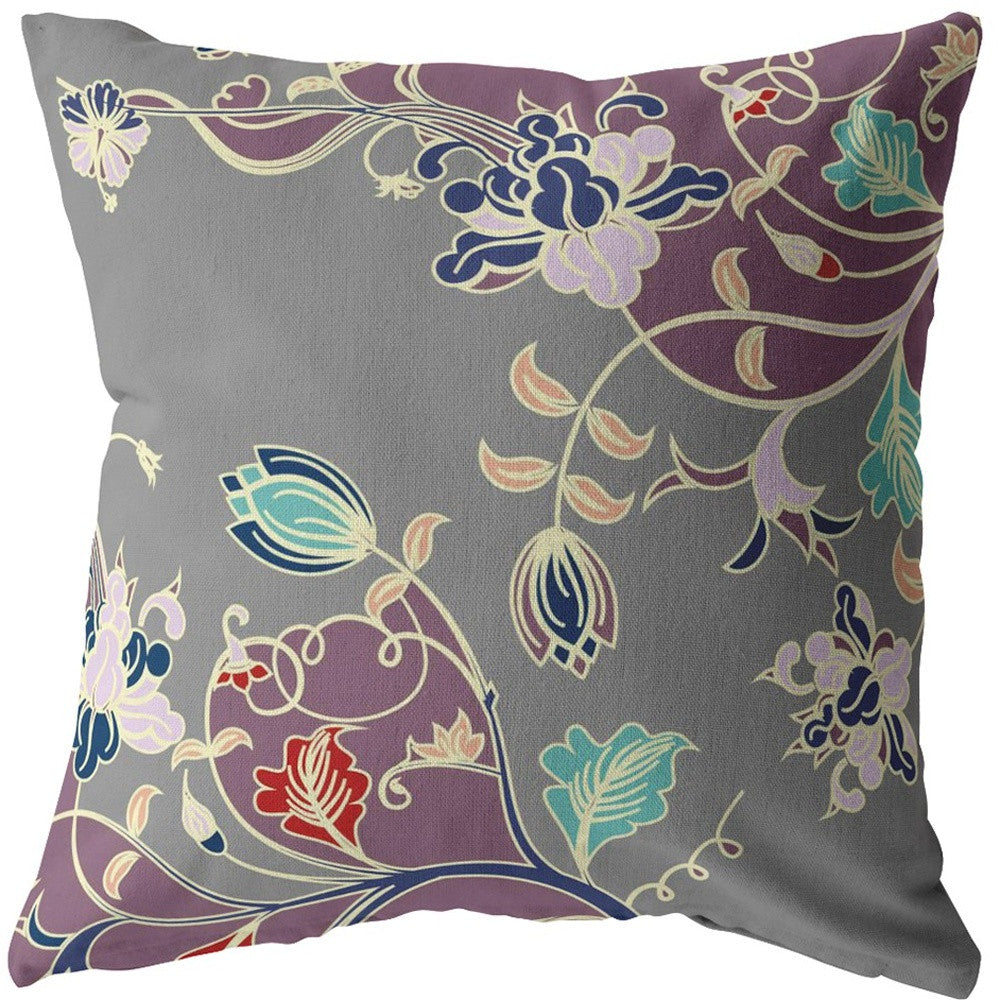 16" Orange Red Garden Decorative Suede Throw Pillow