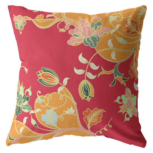 16" Purple Gray Garden Decorative Suede Throw Pillow