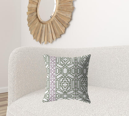 18" White Bird Maze Decorative Suede Throw Pillow